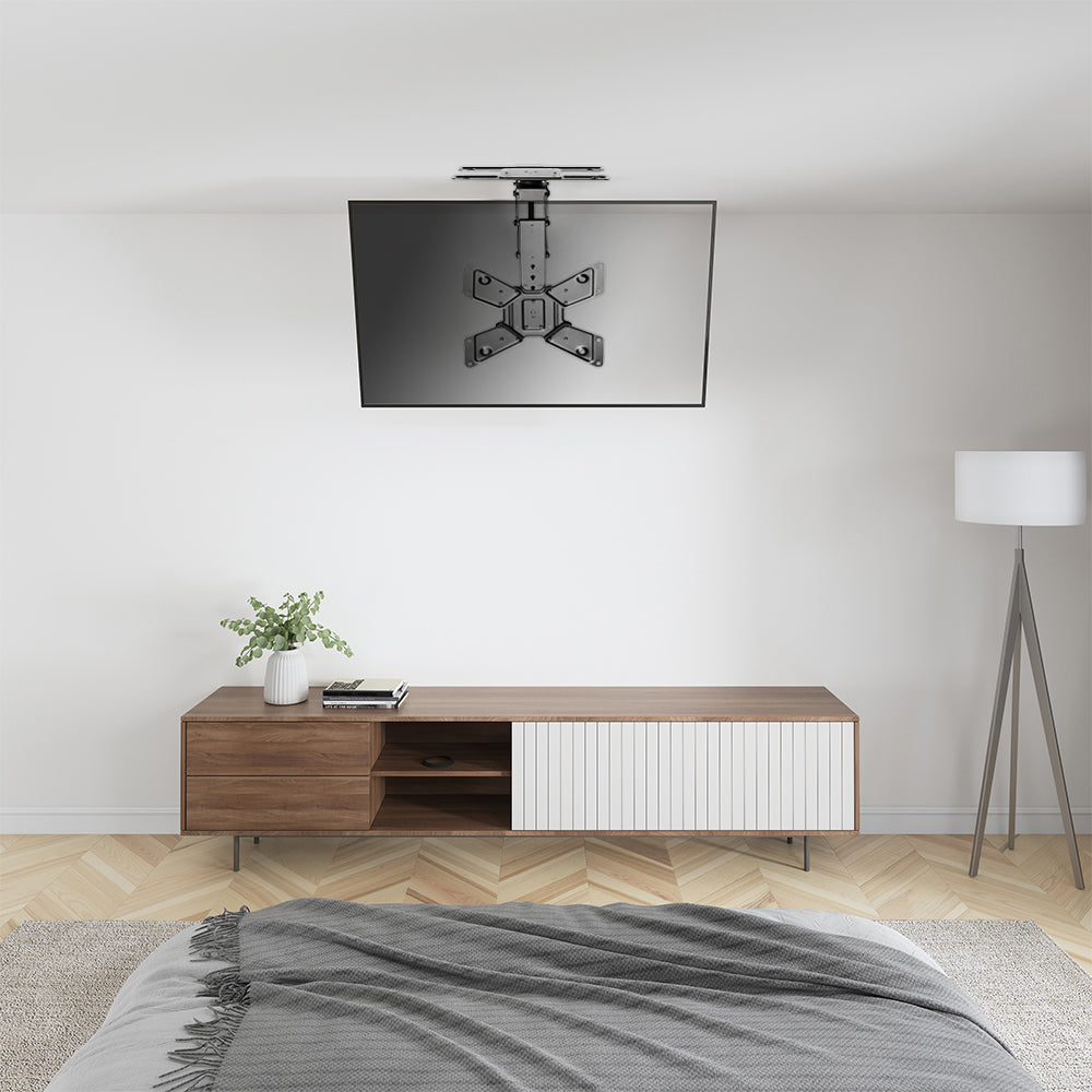 my wall Motorisierter TV Deckenhalter - HL48ML Smart Home, Alexa und Google Home Kompatibel, Sprachsteuerung, TV Deckenhalterung elektrisch, Klappbar, Schwenkbar, Fernbedienung oder App Steuerung