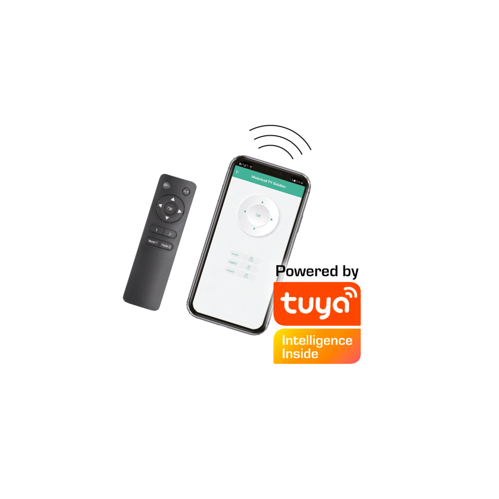 my wall Motorisierter TV Wandhalter – HP65L Smart Home, Fernbedienung & App-Steuerung, TV Wandhalterung elektrisch, für 43"-90" Bildschirme, 50kg Belastung, Höhenverstellbar, Schwenkbar