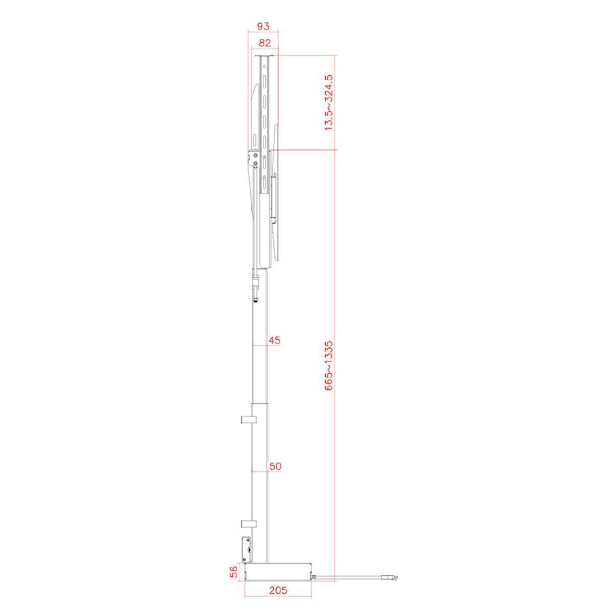 my wall TV Lift HP66-1L – Steuerung per Fernbedienung, App & Sprachbefehl (Alexa/Google), für 32"-48" (43-81 cm), Möbel- & Deckenmontage, bis 60 kg