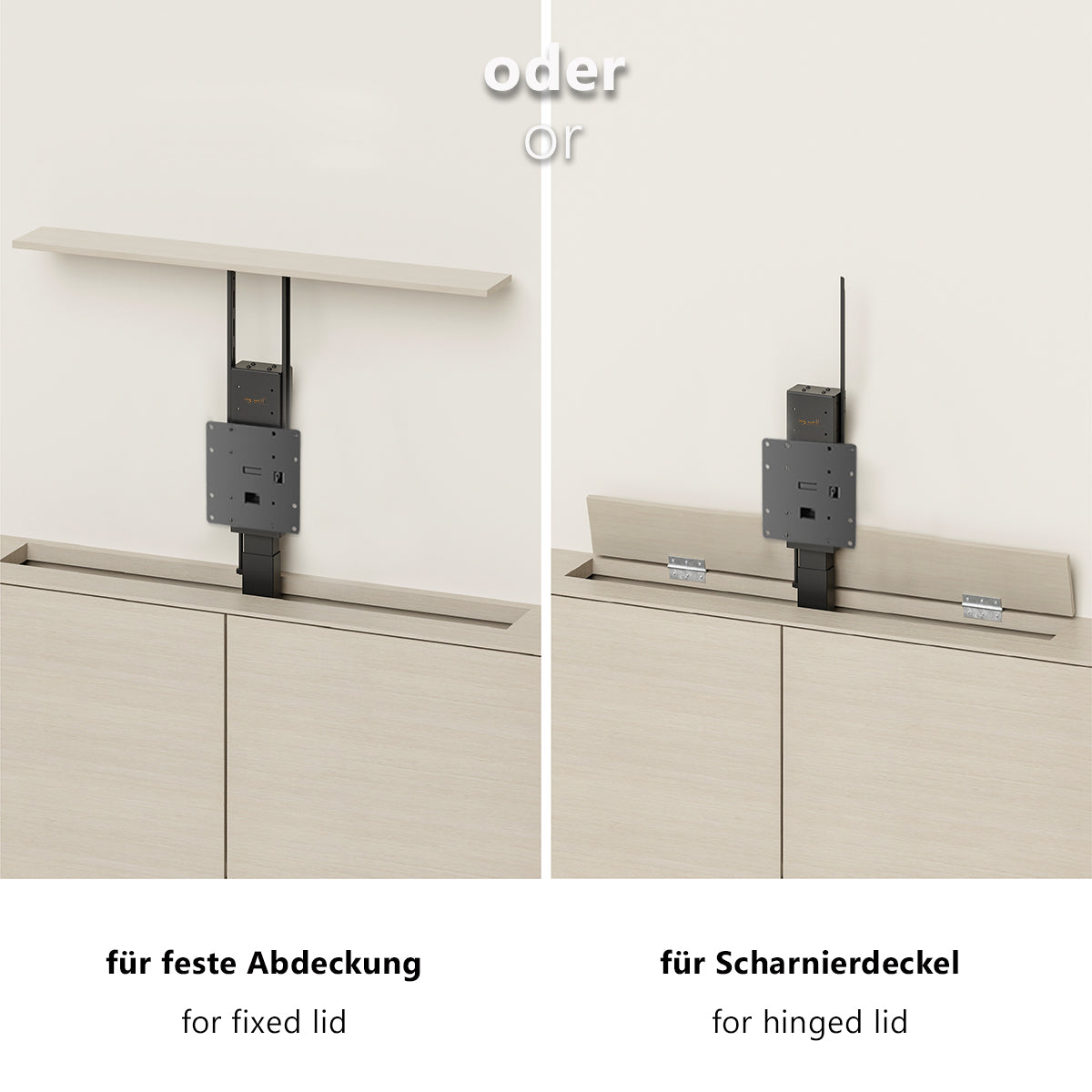 my wall TV Lift HP66L – Steuerung per Fernbedienung, App & Sprachbefehl (Alexa/Google), für 17"-32" (43-81 cm), Möbel- & Deckenmontage, bis 45 kg