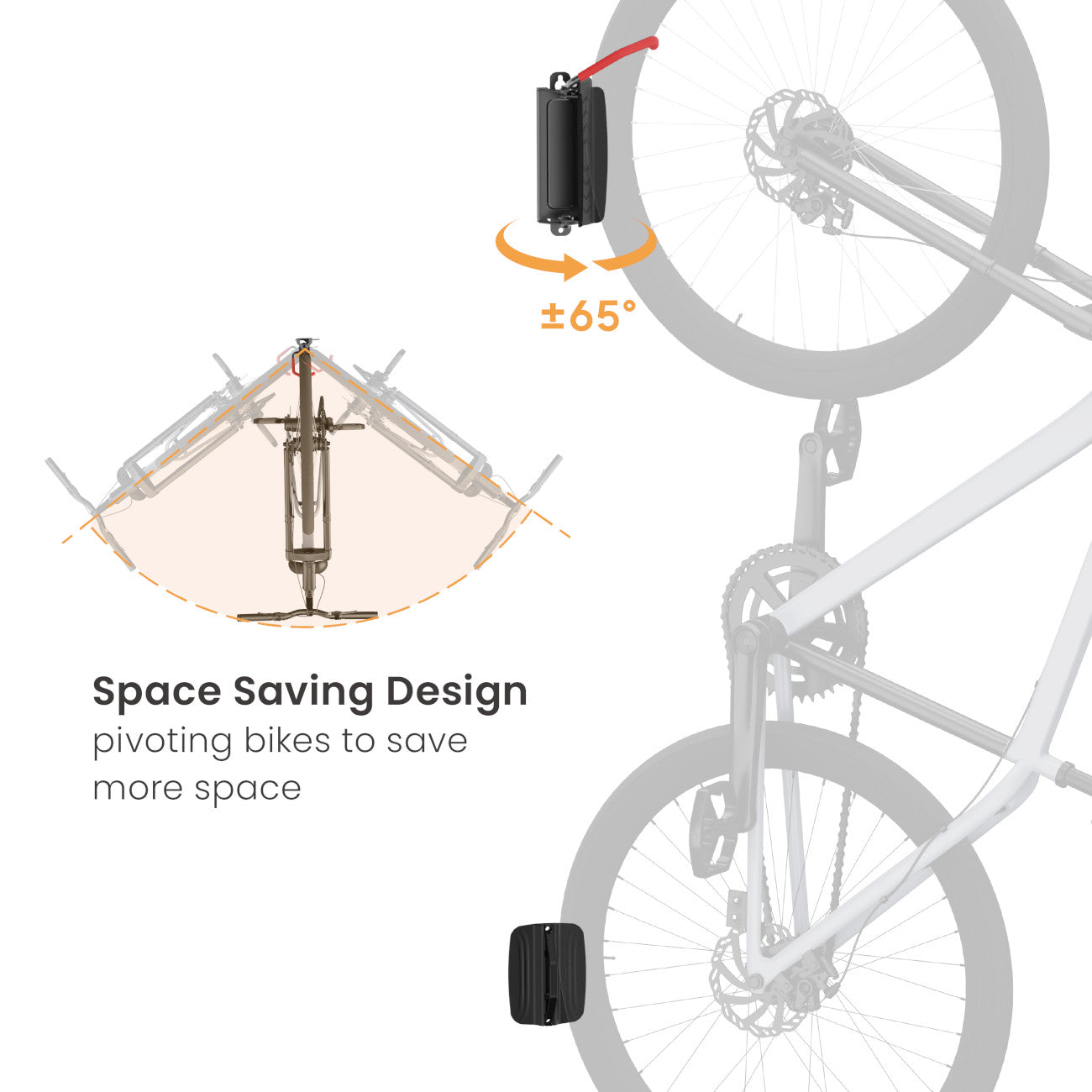 My Wall HR10L Fahrrad-Wandhalterung Schwarz schwenkbar