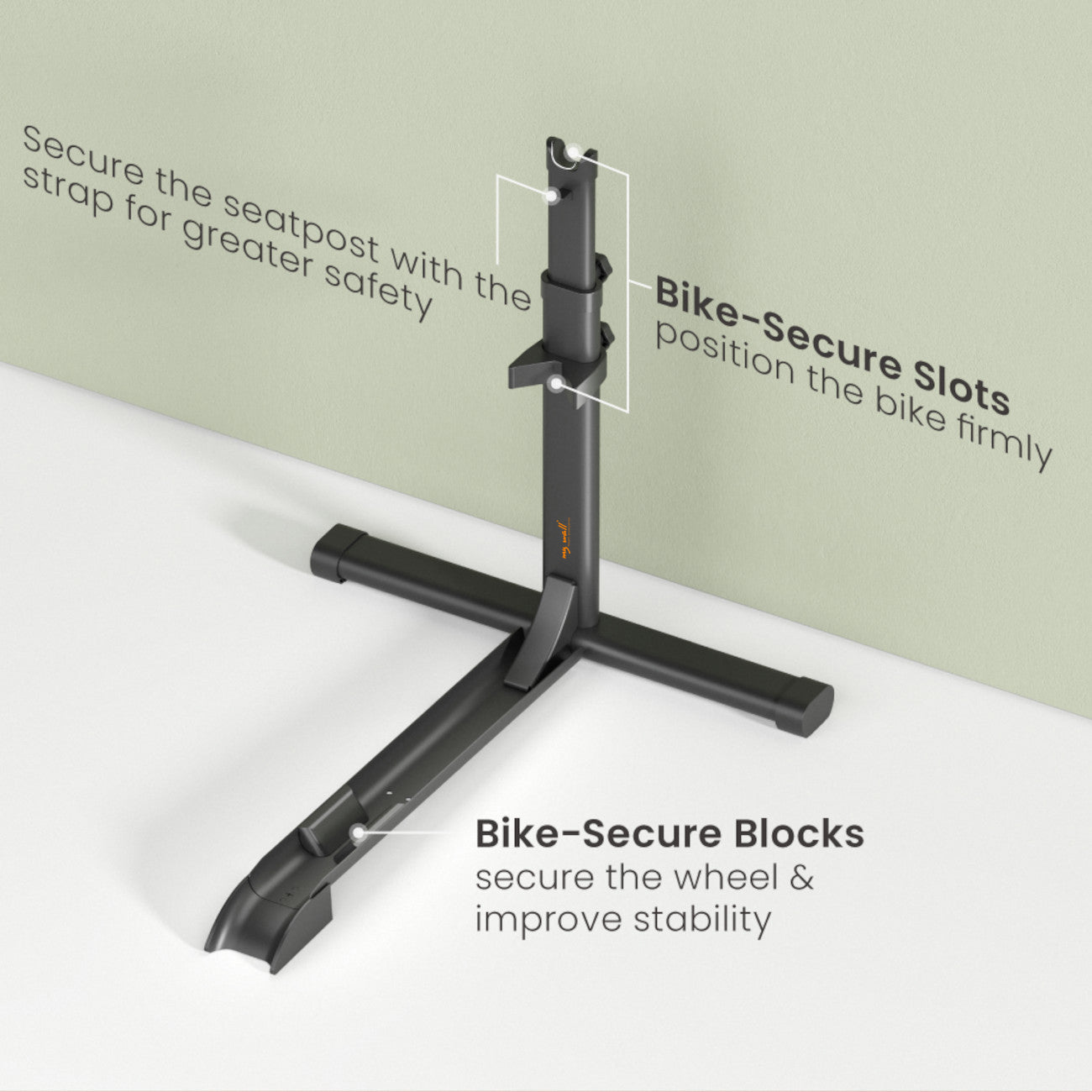 my wall platzsparender universal Fahrradständer - HR12L Hinterrad Fahrradständer für Garage, Keller & Wohnung, 16-29 Zoll Fahrräder, Ohne Bohren, Stabil & Mobil, Reifenbreite bis 10 cm