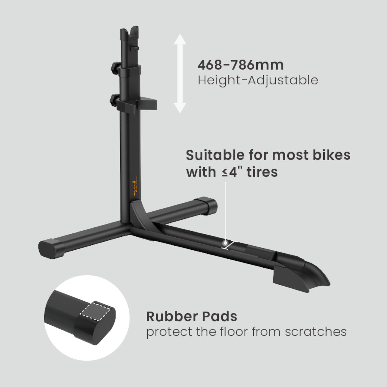my wall platzsparender universal Fahrradständer - HR12L Hinterrad Fahrradständer für Garage, Keller & Wohnung, 16-29 Zoll Fahrräder, Ohne Bohren, Stabil & Mobil, Reifenbreite bis 10 cm