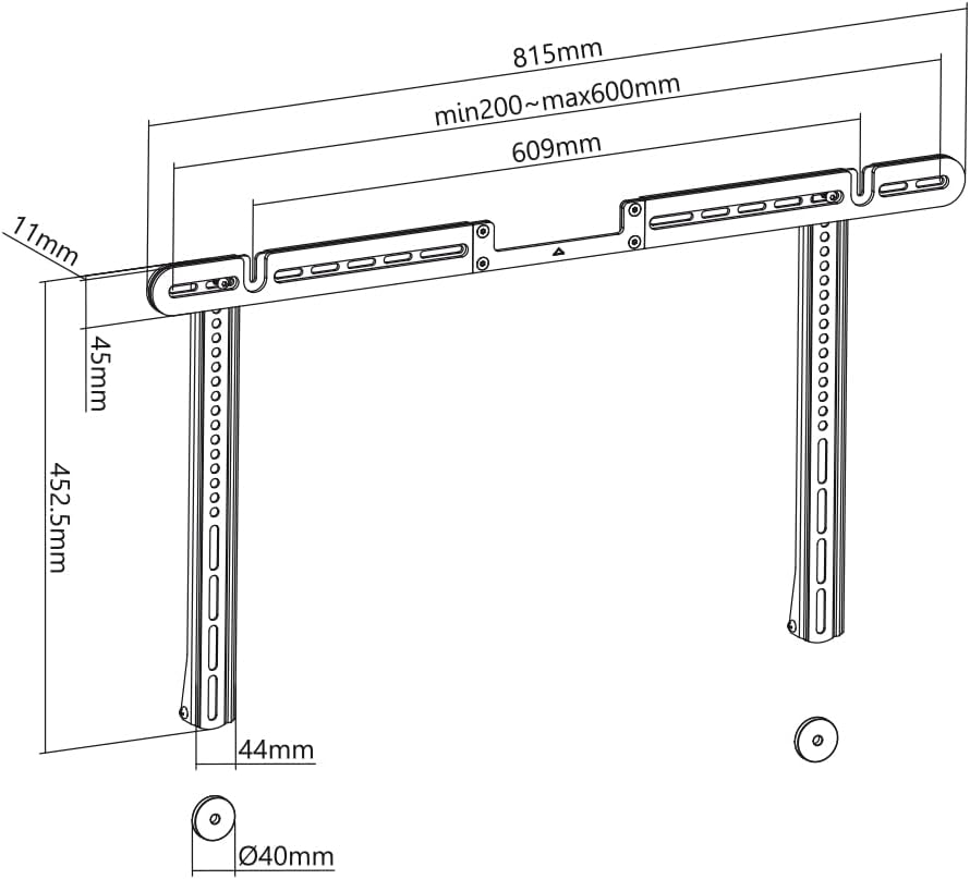my Wall TV Soundbar-Halterung für SONOS Arc HS9L - Stabile Lautsprecher Halterung zur Befestigung an TV-Halterungen - Belastbar bis 10 kg