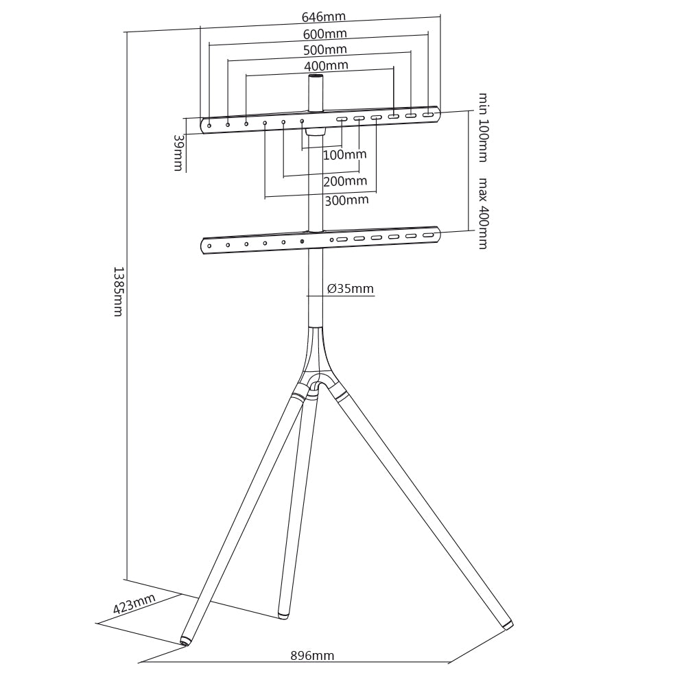 My Wall HT 22L TV-Standfuß 81,3cm (32) - 190,5cm (75) Bodenständer, Drehbar, Höhenverstellbar