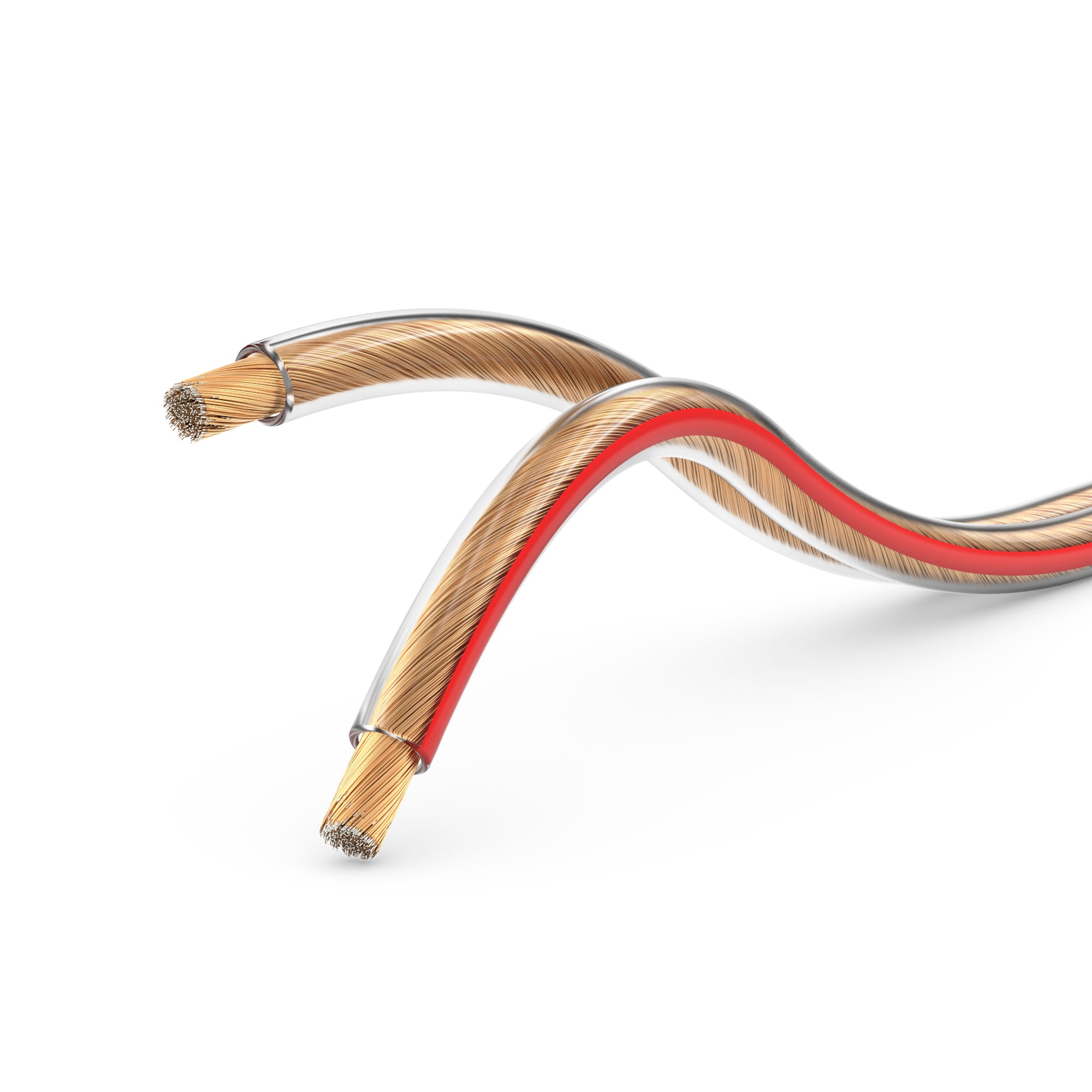 50m 2x1,5mm² Lautsprecherkabel CCA I Boxenkabel isoliert transparent mit Polaritätskennzeichnung I LS-Kabel als Meterware für Stereoanlage etc.