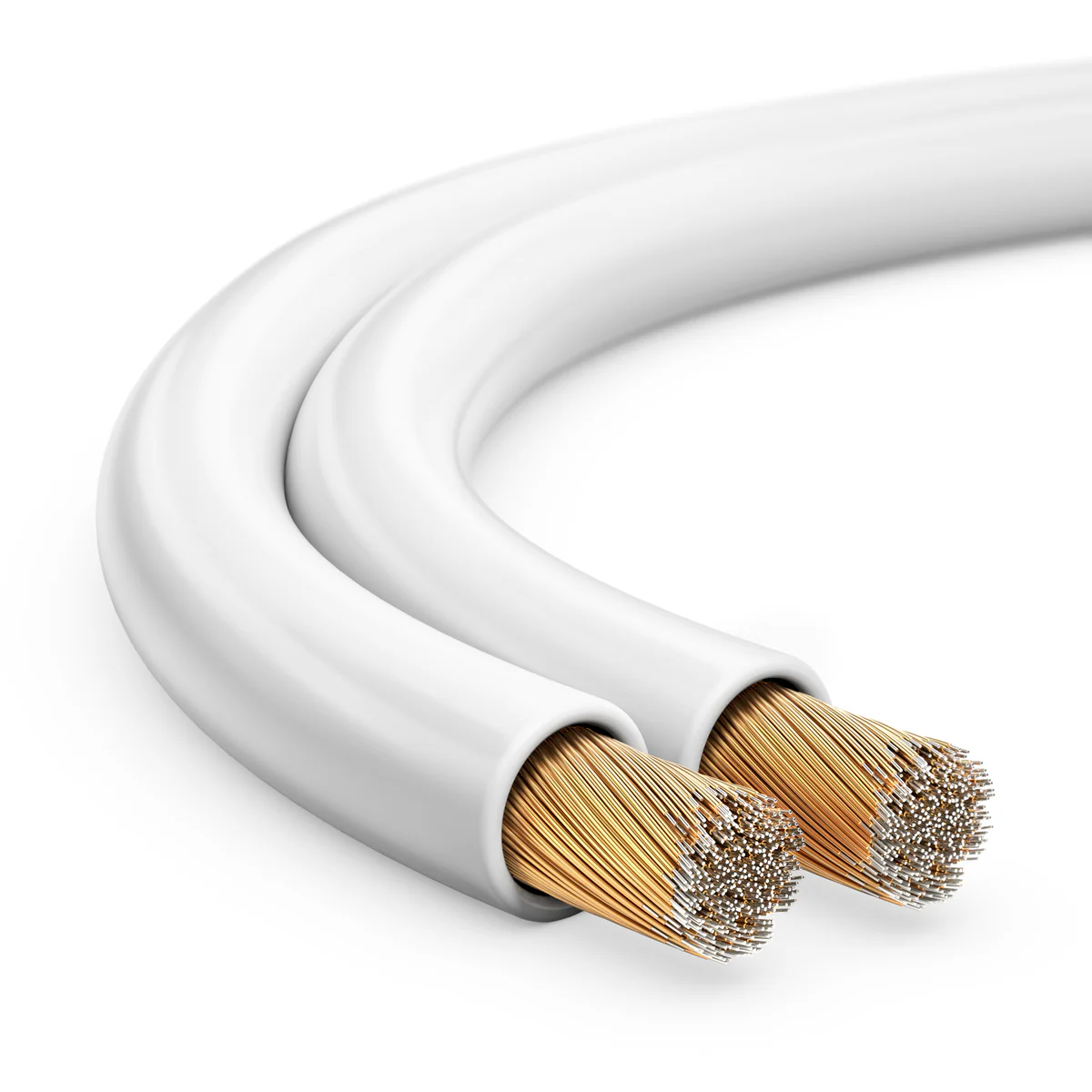 10m 2x1,5mm² Lautsprecherkabel CCA I Boxenkabel isoliert weiß mit Polaritätskennzeichnung I LS-Kabel als Meterware für Stereoanlage etc.