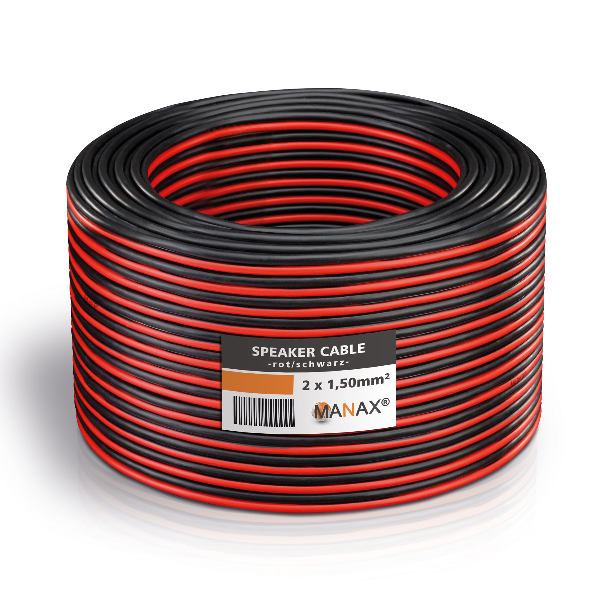 20m 2x1,5mm² Lautsprecherkabel CCA I Boxenkabel isoliert rot / schwarz mit Polaritätskennzeichnung I LS-Kabel als Meterware für Stereoanlage etc.