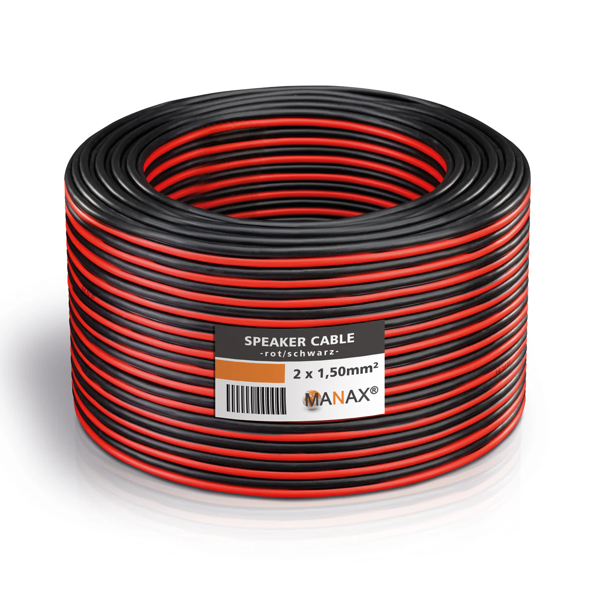 10m 2x1,5mm² Lautsprecherkabel CCA I Boxenkabel isoliert rot / schwarz mit Polaritätskennzeichnung I LS-Kabel als Meterware für Stereoanlage etc.