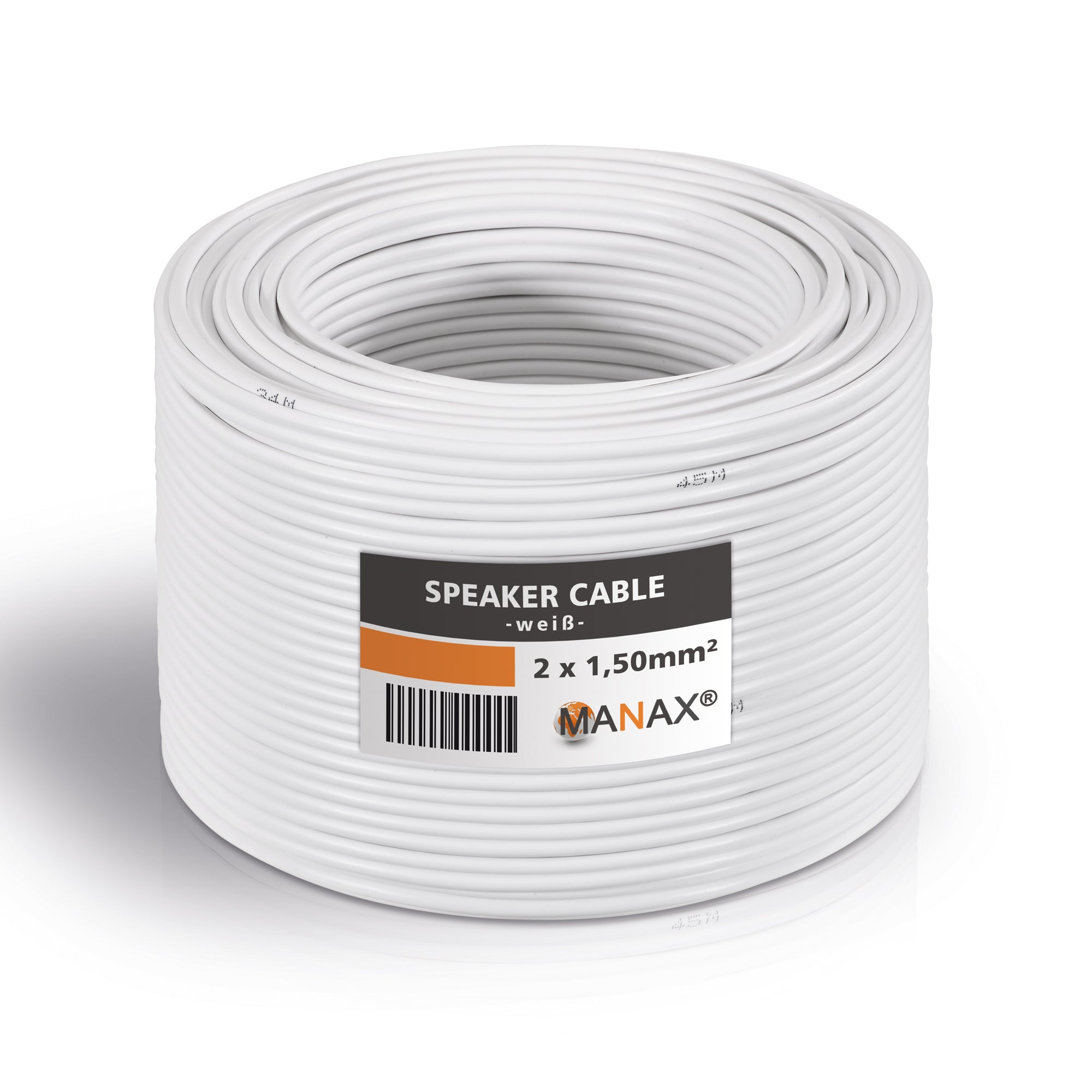 20m 2x1,5mm² Lautsprecherkabel CCA I Boxenkabel isoliert weiß mit Polaritätskennzeichnung I LS-Kabel als Meterware für Stereoanlage etc.