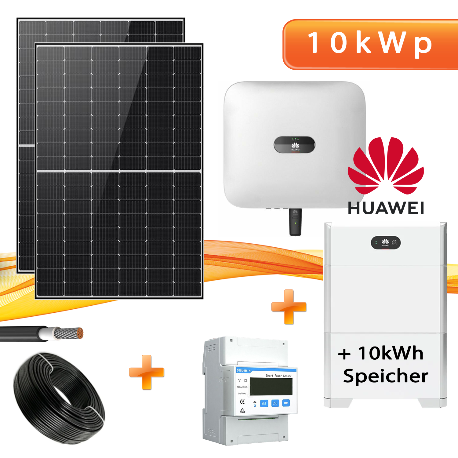 MANAX® PV Komplettpaket Huawei * 10KW * mit 10kW Speicher & Black Frame Module (410Wp)