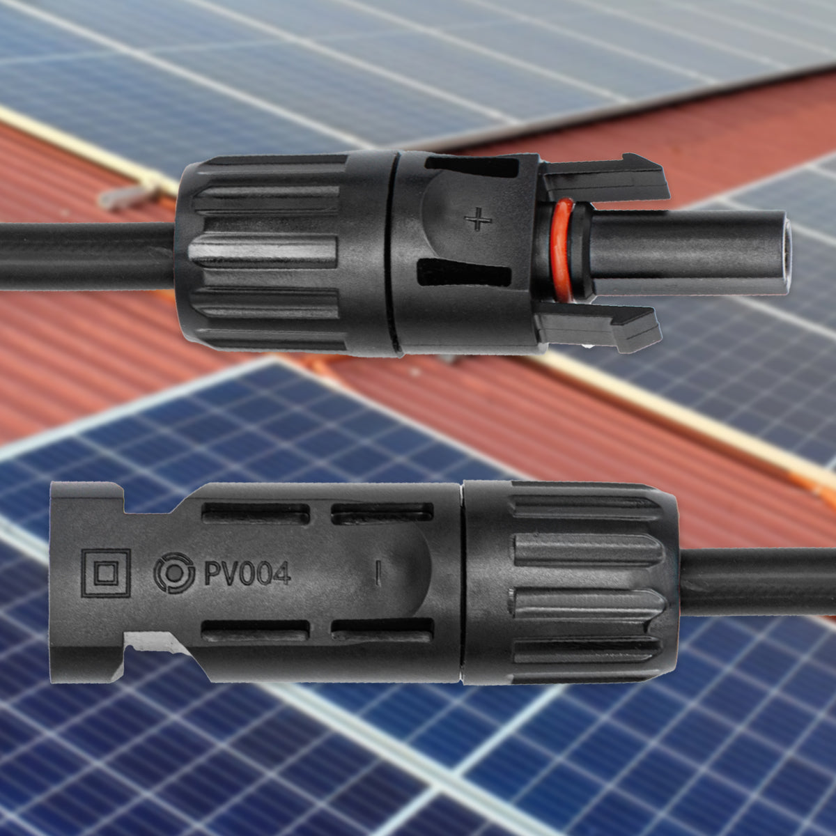 2m 6mm² Solarkabel Verlängerung PV Verbindungskabel Solarstecker Schwarz
