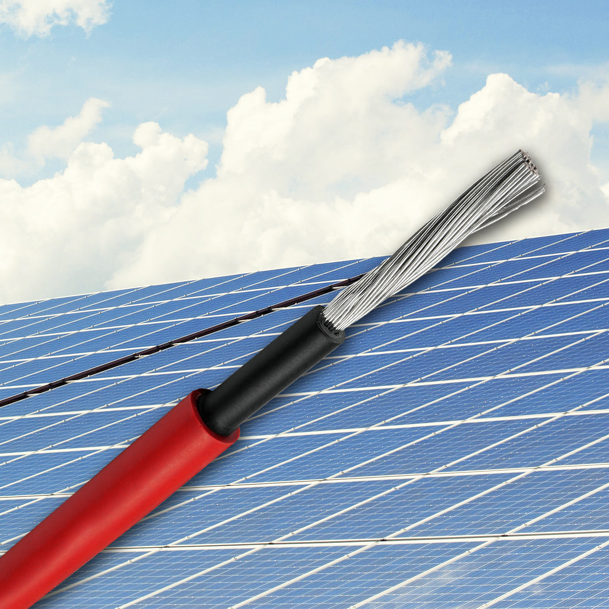 Solarkabel 6mm² H1Z2Z2-K Rot - 50m - UV-beständig, flexibel, Photovoltaik Kabel, PV Kabel, Solar Anschlusskabel für Solarpanel, Wechselrichter & Laderegler - langlebig