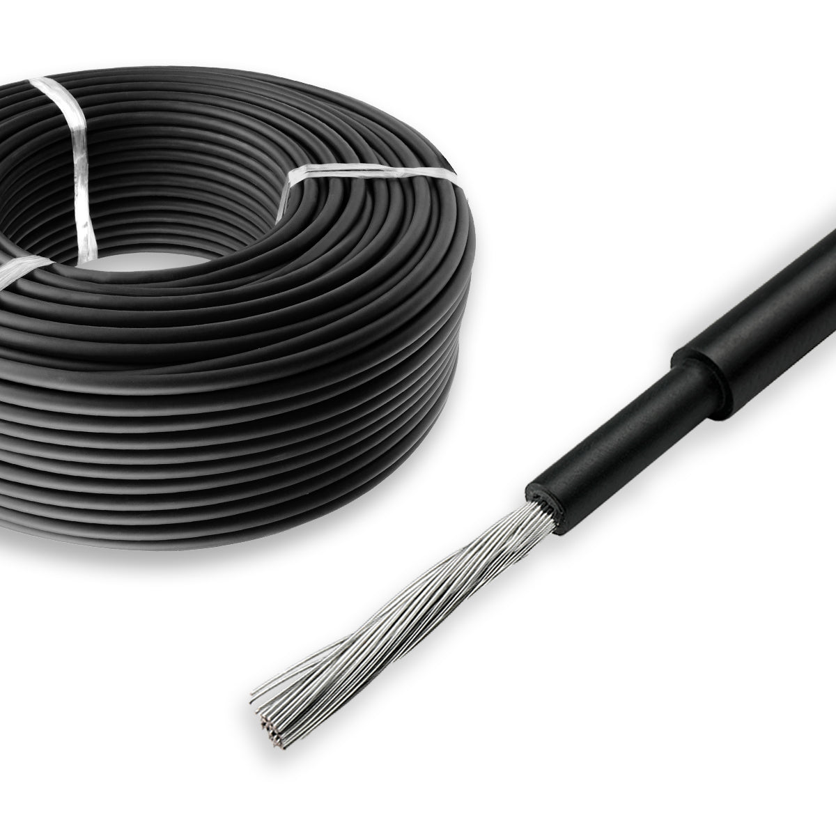 10m Solarkabel H1Z2Z2-K 6 mm² Photovoltaik Kabel für PV Anlagen schwarz