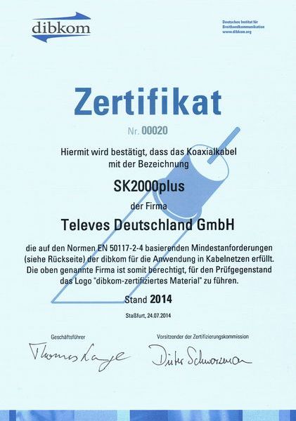 TELEVES Koaxkabel ABAKUS SK2000/250plus 1,0/4,6/6,8mm 250m Spule