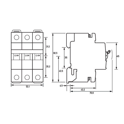 HAGER 09916296 Leitungsschutzschalter 3p, C-Charakteristik, 32 A, 10 kA