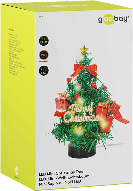 Weihnachtsbaum Künstlich 22 cm / Warmweiße LED Beleuchtung / Weihnachtsdeko für Beistelltisch, Schreibtisch oder Fensterbank