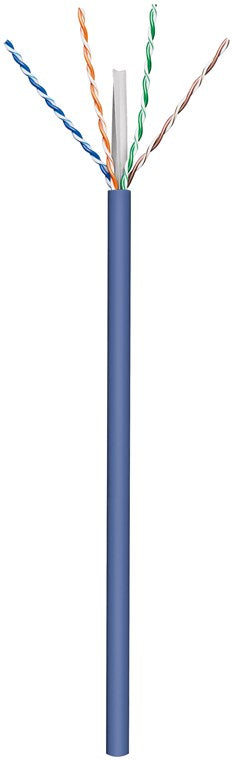 50m CAT 6A Installationskabel 4x2xAWG 23/1 U/UTP blau
