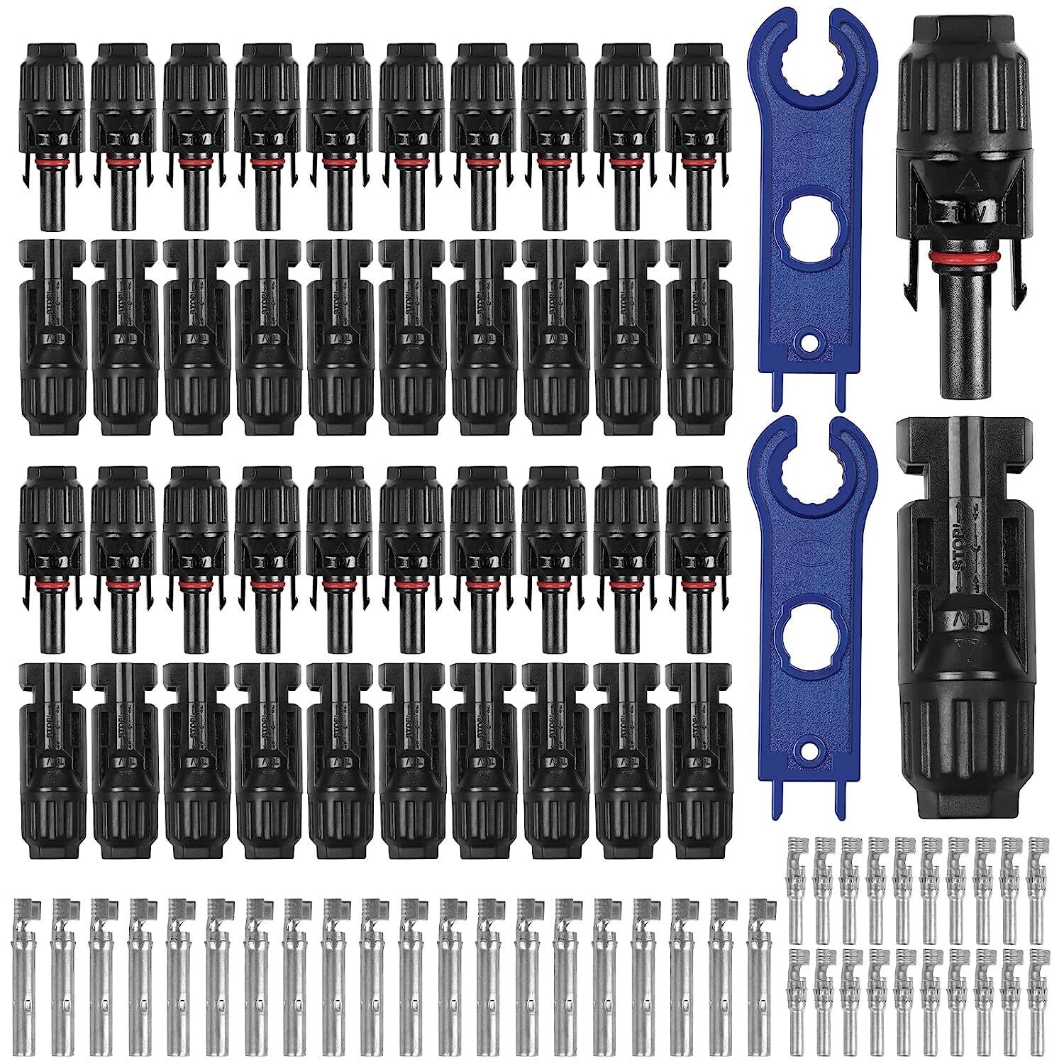 20 Paar MC4 Solarstecker Solar Buchse + Stecker Kupplung Kabel Buchse 2,5-6 mm