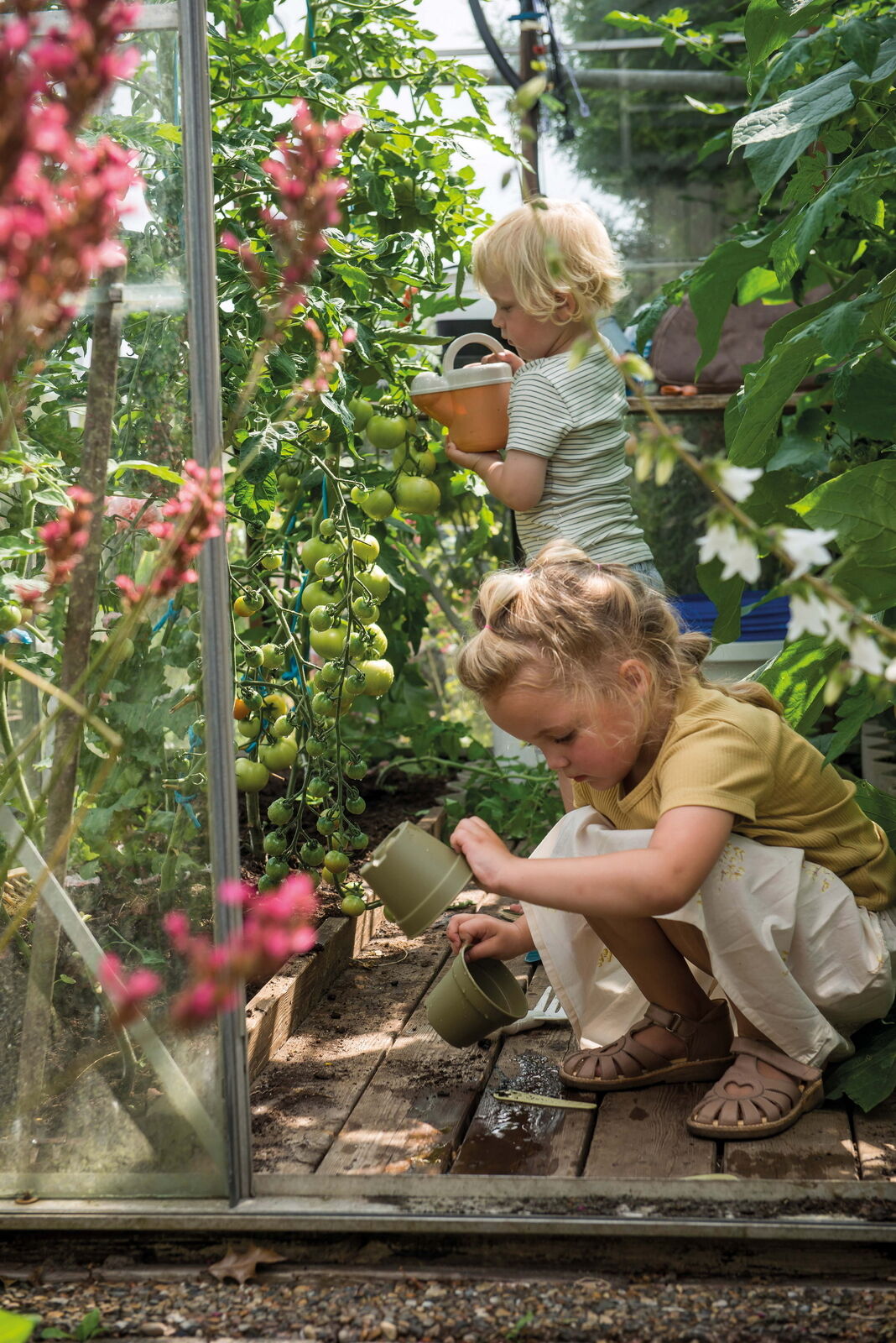 DANTOY Bio Spielzeug Gartenset Pflanzwerkzeug Blumentopf Kinder Gießkanne NEU