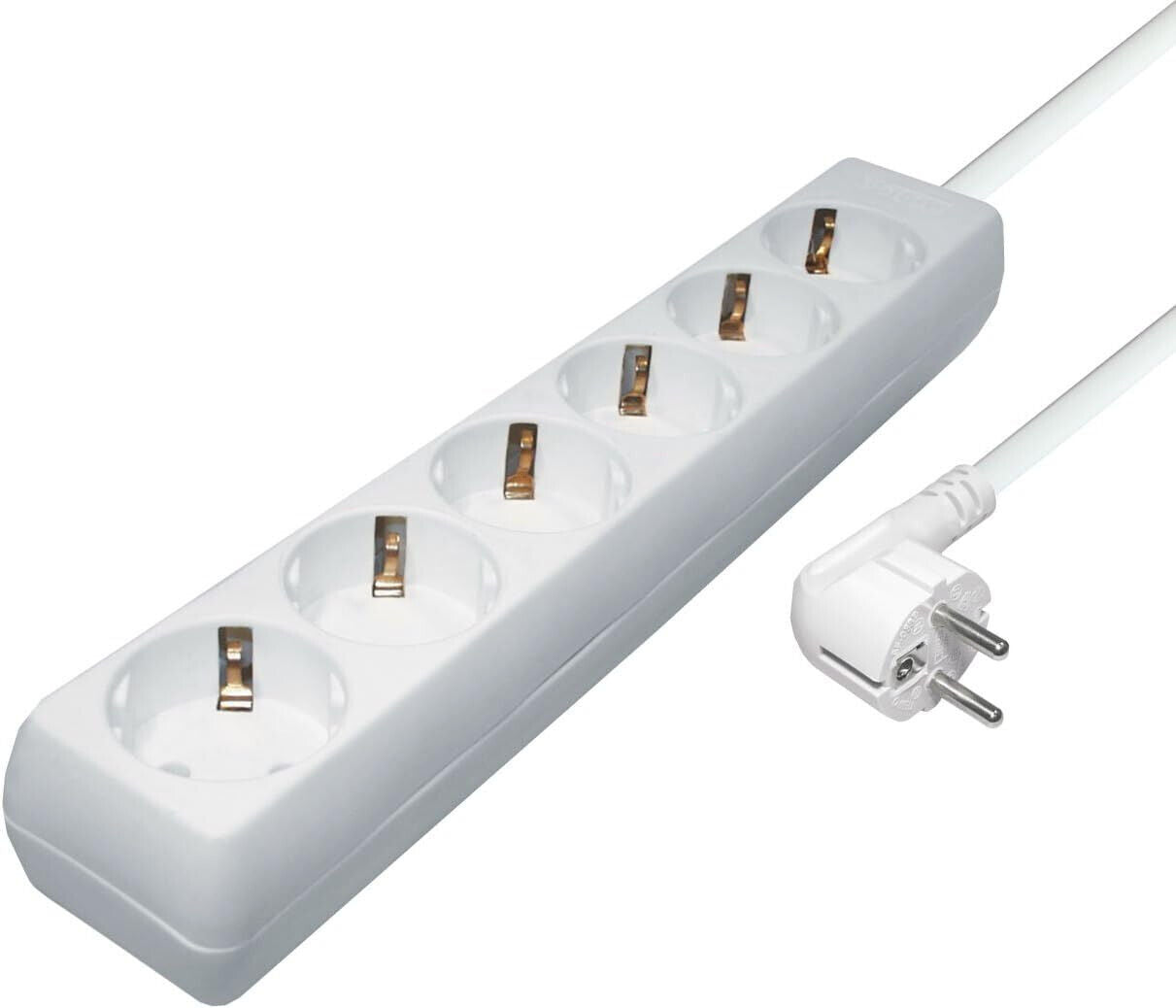 6-Fach Steckdosenleiste Überspannungsschutz Mehrfachsteckdose 10m Weiß
